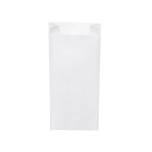 Papierové desiatové vrecko, biele, 15+7x35cm, 1000ks