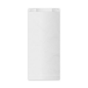 Papierové desiatové vrecko, biele, 13+7x35cm